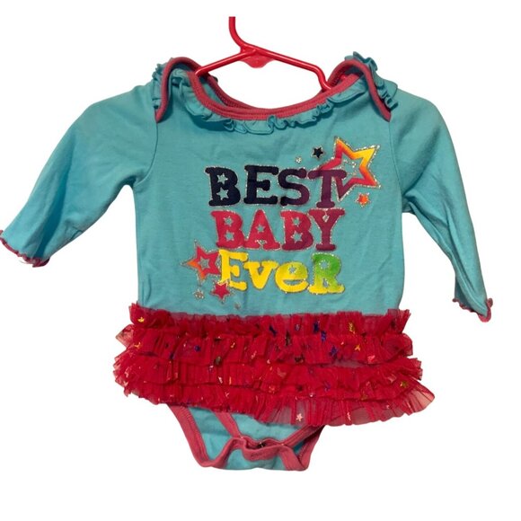 Small Wonders Girls Infant baby Size 3 6 Months Long Sleeve tutu Bodysuit 1 piec - Picture 1 of 3